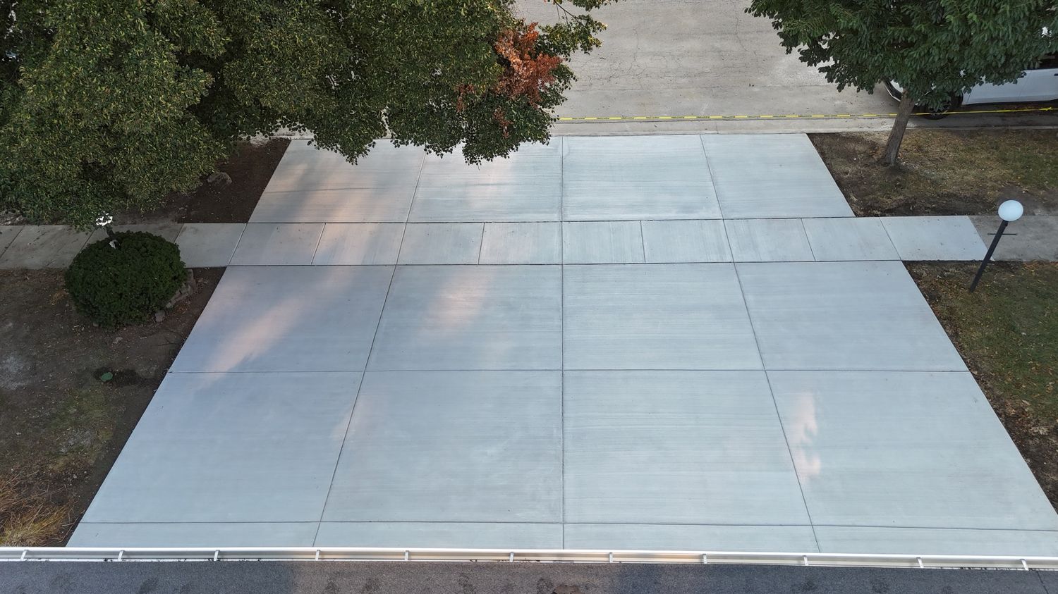 New driveway seen from directly above